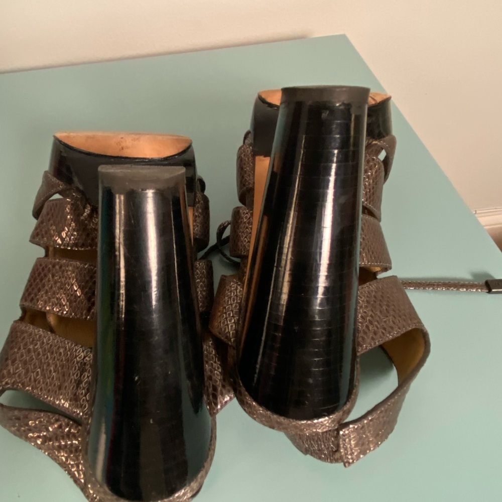 Coach Gray and Silver Sandals with Sleek Design - Picture 7 of 11